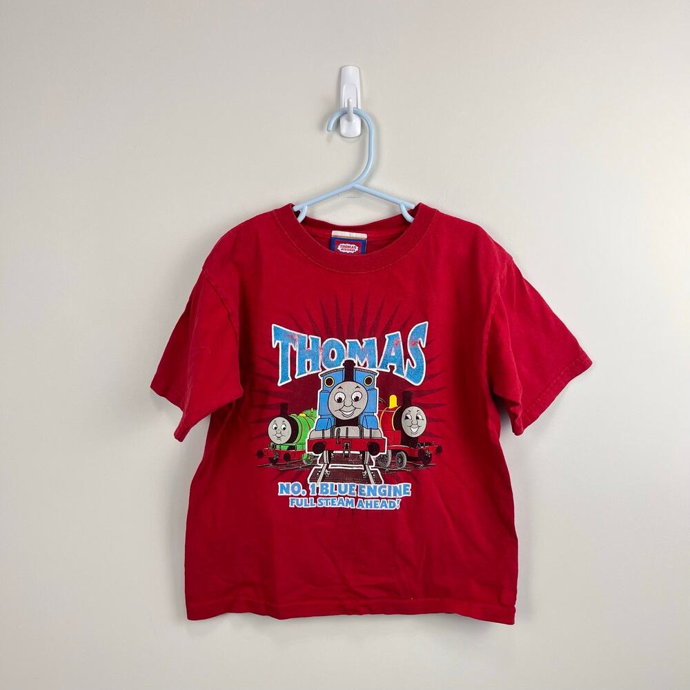 Vintage Y2K Thomas & Friends Full Steam Ahead Red Graphic T-Shirt L 7